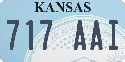 KS license plate 717AAI