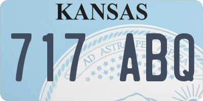 KS license plate 717ABQ