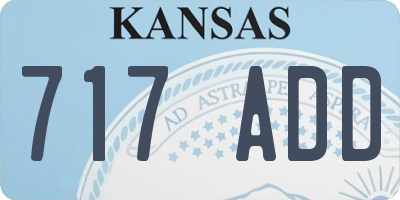 KS license plate 717ADD