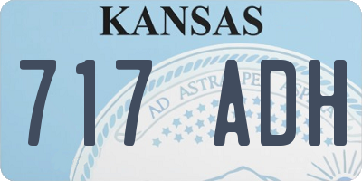 KS license plate 717ADH