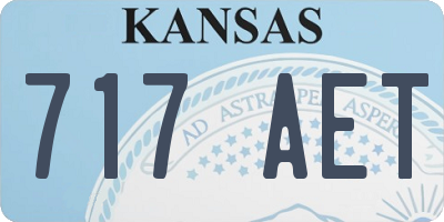 KS license plate 717AET