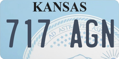 KS license plate 717AGN