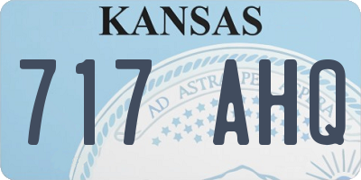 KS license plate 717AHQ