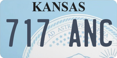 KS license plate 717ANC