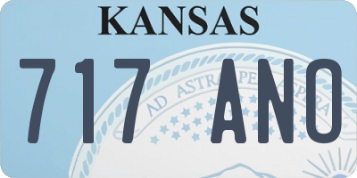 KS license plate 717ANO