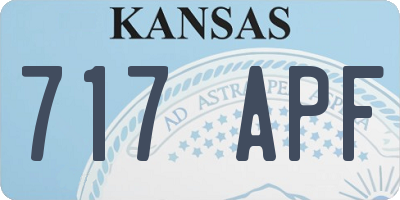 KS license plate 717APF