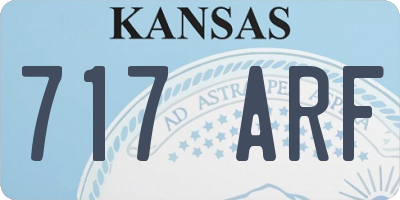 KS license plate 717ARF