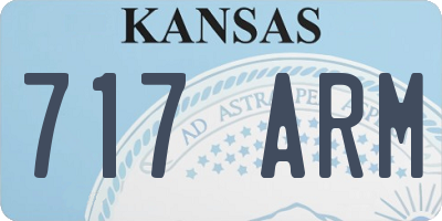 KS license plate 717ARM