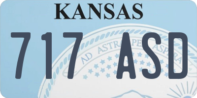 KS license plate 717ASD