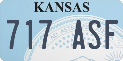 KS license plate 717ASF