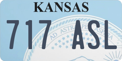 KS license plate 717ASL