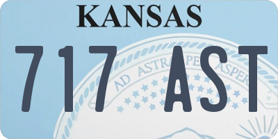 KS license plate 717AST