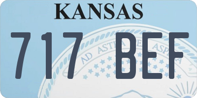 KS license plate 717BEF