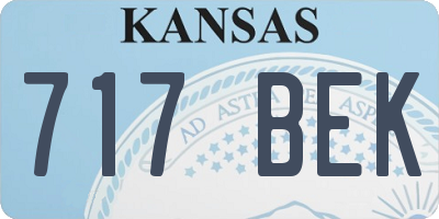 KS license plate 717BEK