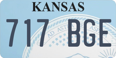 KS license plate 717BGE