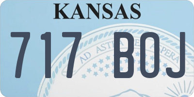 KS license plate 717BOJ