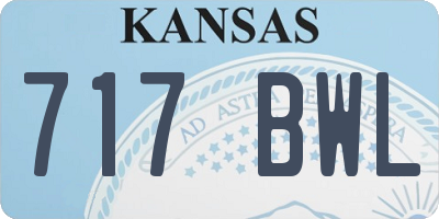 KS license plate 717BWL