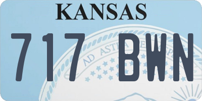 KS license plate 717BWN
