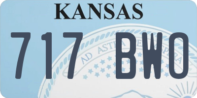 KS license plate 717BWO