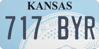 KS license plate 717BYR