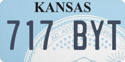 KS license plate 717BYT