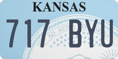 KS license plate 717BYU
