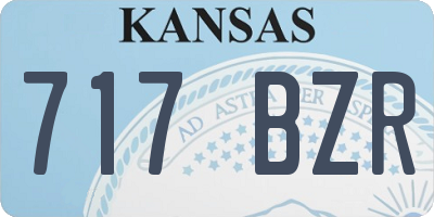KS license plate 717BZR