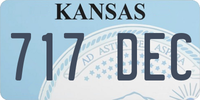 KS license plate 717DEC