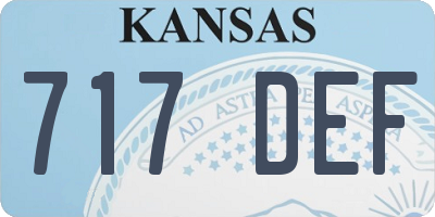 KS license plate 717DEF