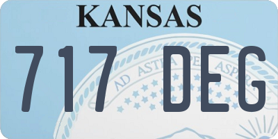 KS license plate 717DEG