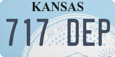 KS license plate 717DEP