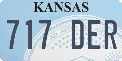 KS license plate 717DER