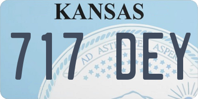 KS license plate 717DEY
