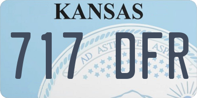 KS license plate 717DFR