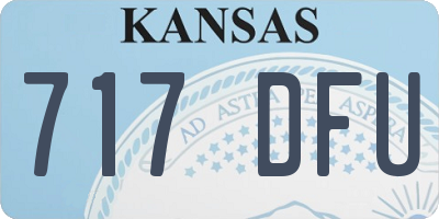 KS license plate 717DFU