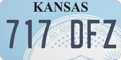 KS license plate 717DFZ