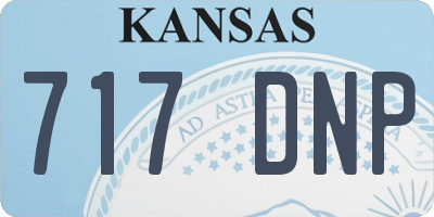KS license plate 717DNP