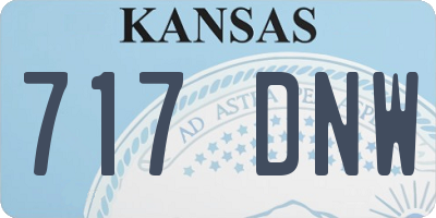 KS license plate 717DNW