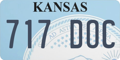 KS license plate 717DOC