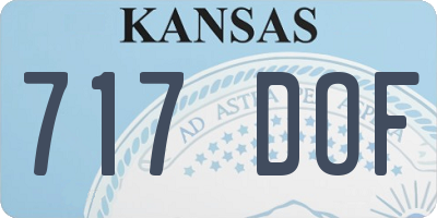 KS license plate 717DOF