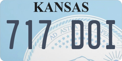 KS license plate 717DOI