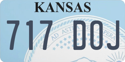 KS license plate 717DOJ