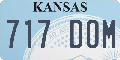 KS license plate 717DOM