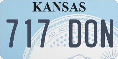 KS license plate 717DON