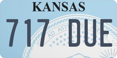 KS license plate 717DUE
