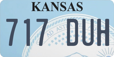 KS license plate 717DUH