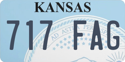 KS license plate 717FAG
