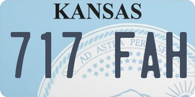 KS license plate 717FAH
