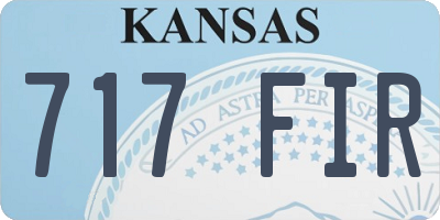KS license plate 717FIR