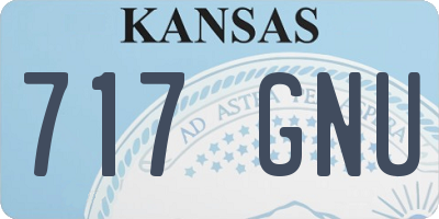 KS license plate 717GNU